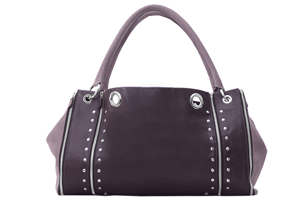 sac cuir chocolat agneau framboise  taupe