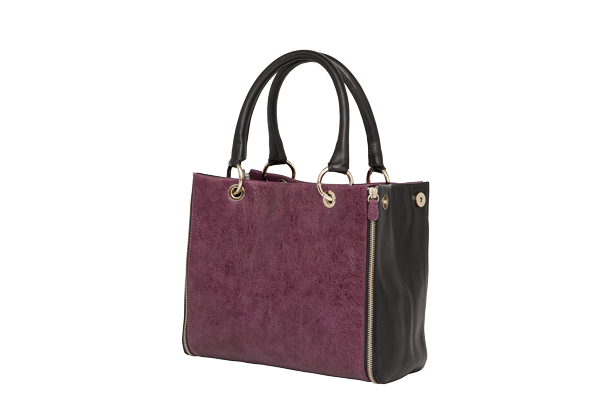 sac cuir noir framboise porte main sophie victor paris